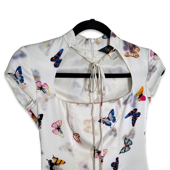 Kim Shui Butterfly Silk White Runway Mini Dress - Picture 3 of 4